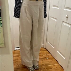 BCBGMAXAZRIA Women's High Waist Wide Leg Trousers, Front Pleats, Functional